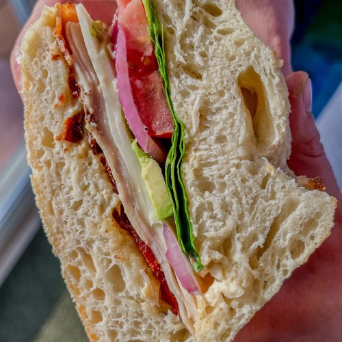 A garden club that's been cut in half and being held to show the inside