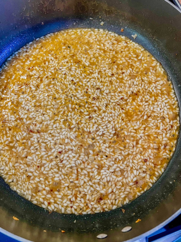 Risotto building in a skillet
