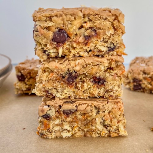 Salted carrot cake crunch bars made for a tasty fall treat.