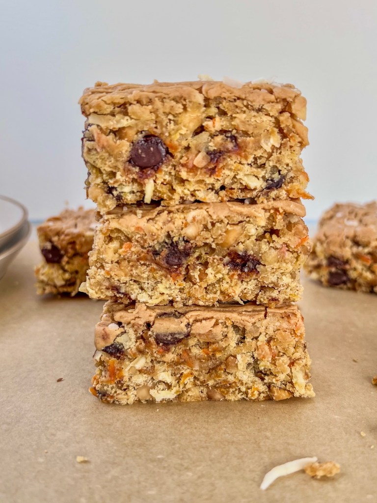 Salted carrot cake crunch bars made for a tasty fall treat.