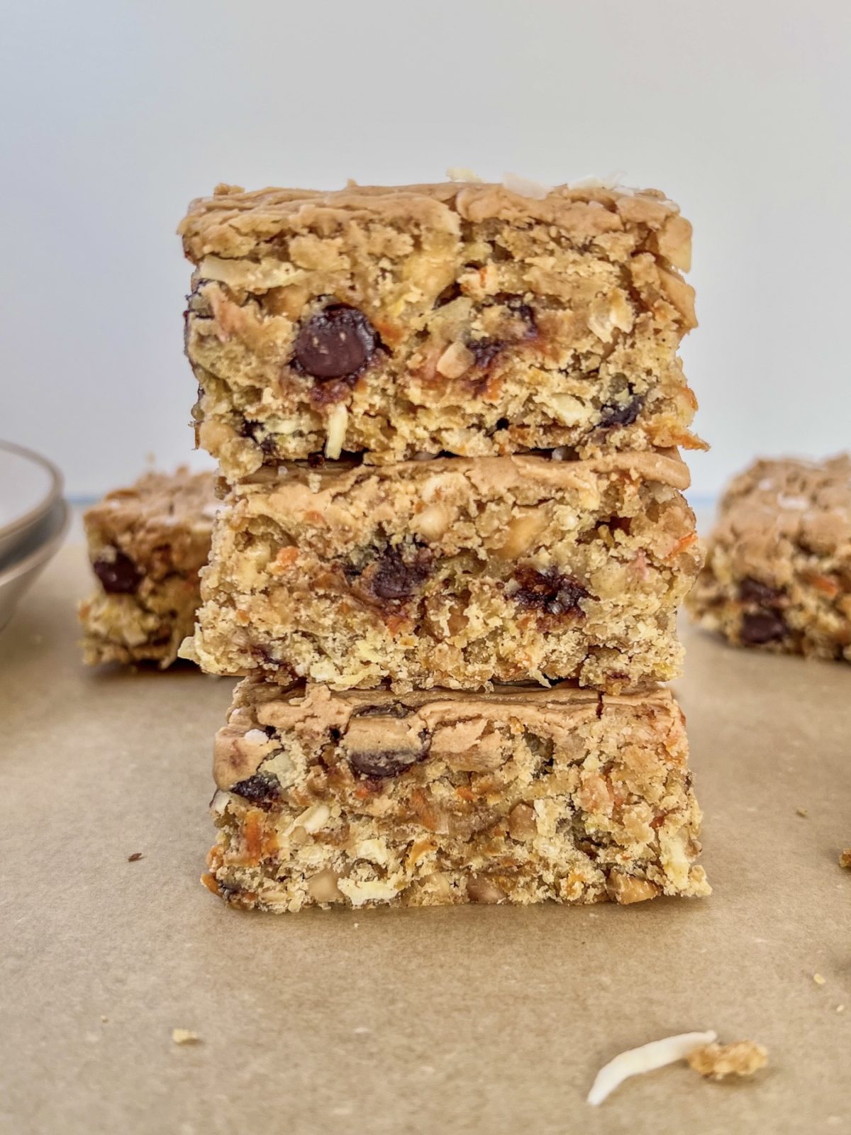 Salted carrot cake crunch bars made for a tasty fall treat.